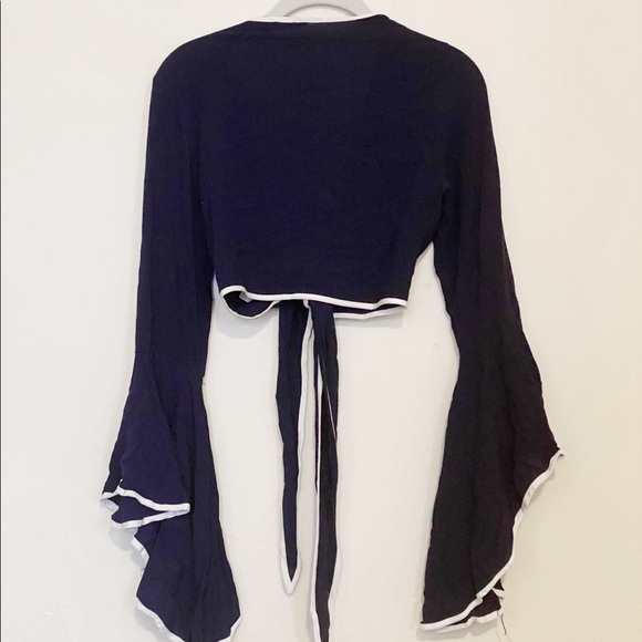 Nasty Gal Tie Front Bell Sleeve Top - Picture 4 of 5